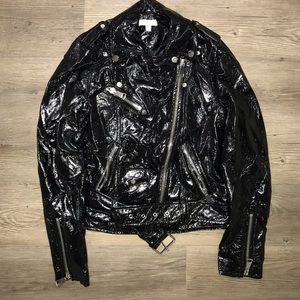 Shinny Faux Leather Jacket